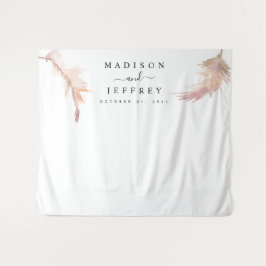 Blush Pampas Grass Minimalist Weduwachtergrond Wandkleed