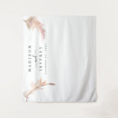 Blush Pampas Grass Minimalist Weduwachtergrond Wandkleed (Voorkant)