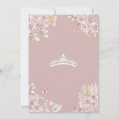 Blush Pampas Grass Quinceañera Invitatio Kaart (Achterkant)
