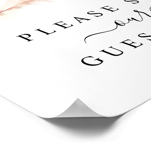 Blush Pampas Grass Weddenschap Poster (Hoek)