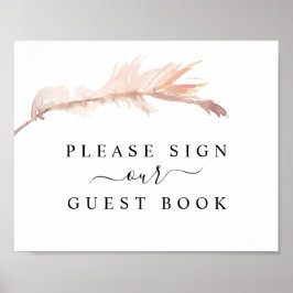 Blush Pampas Grass Weddenschap Poster