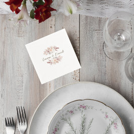 Blush Pampas Grass Wedding Cocktail Napkin Servet