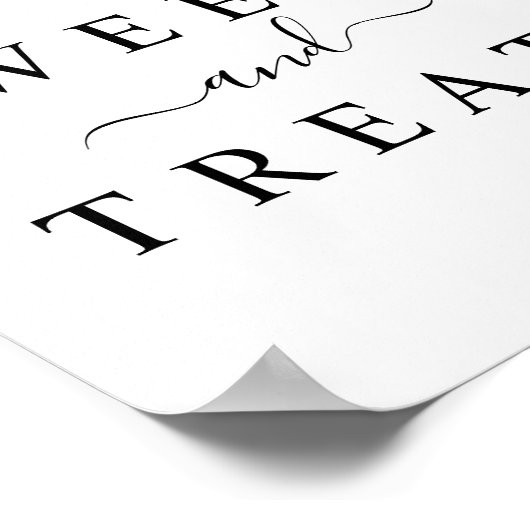 Blush Pampas Grass Wedding Sweets & Trees Sign Poster (Hoek)