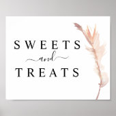 Blush Pampas Grass Wedding Sweets & Trees Sign Poster (Voorkant)