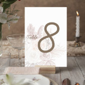 Blush Pampas Grass Wedding Table Number Card Kaart