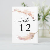 Blush Pampas Grass Wedding Table Number Kaart (Staand voorkant)