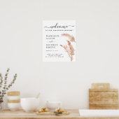 Blush Pampas Grass Wedding Unplugged Welcome Sign Poster (Keuken)
