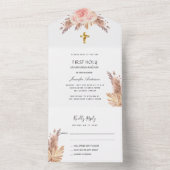 Blush pampas roos first communiqué RSVP All In One Uitnodiging (Binnen)