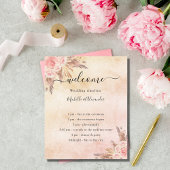 Blush pampas roos floral budget trouwprogramma flyer