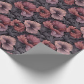 Blush papavers en Paarse gebladerte Cadeaupapier (Hoek)