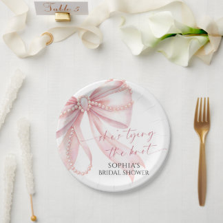Blush Parel Lint Bruiloft Feest Dessert Papieren Bordje