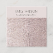 Blush parelleder textuur Haarklemscherm Vierkante Visitekaartje (Voorkant)