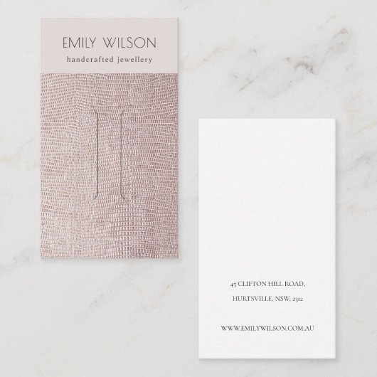 Blush parelleder textuur Haarklemscherm Visitekaartje (Voorkant / Achterkant)