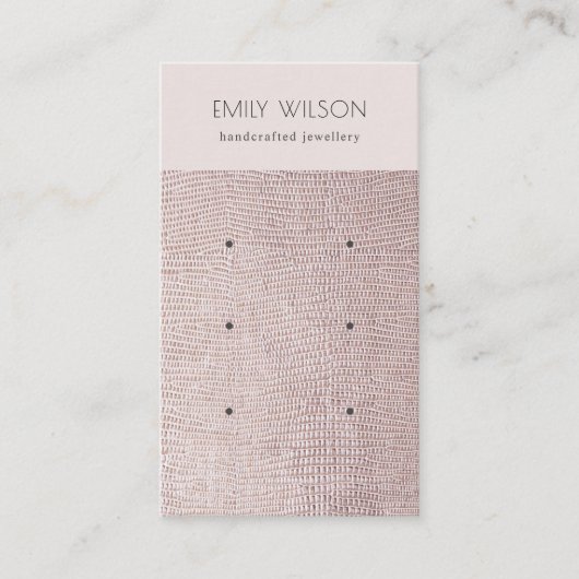 Blush parellederen textuur 3 oorscherm visitekaartje (Voorkant)