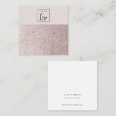 Blush parellederen textuur Veroorbaar beeldscherm Vierkante Visitekaartje (Voorkant / Achterkant)