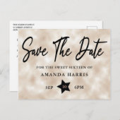 Blush Parelsnoer 16 Save the Date Briefkaart (Voorkant / Achterkant)