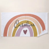 Blush Pastel Boho Rainbow Name Beach Towel Strandlaken
