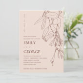 BLUSH PASTEL LINE DRAADLOOS VERLOVING INVITE BEDANKKAART (Staand voorkant)