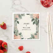 Blush pastel perzik munt mos salie groen bruiloft servet (Insitu)