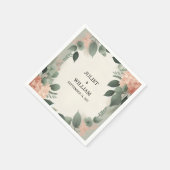 Blush pastel perzik munt mos salie groen bruiloft servet (Hoek)