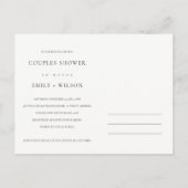 BLUSH PASTEL ROOS WATERVERF FLORAL COUPLY SHOWER UITNODIGING BRIEFKAART (Achterkant)