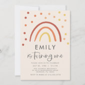 Blush Pastel Terracotta Rainbow 1st Birthday Kaart (Voorkant)