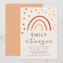 Blush Pastel Terracotta Rainbow 1st Birthday