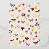 Blush Pastel Wildflower Modern Boho Wedding Folie Uitnodiging (Achterkant)