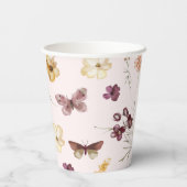 Blush Pastel Wildflower Modern Boho Wedding Papieren Bekers (Achterkant)