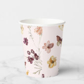 Blush Pastel Wildflower Modern Boho Wedding Papieren Bekers (Rechts)