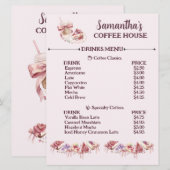 Blush Patisserie Cafe Aangepast Merk Menu (Voorkant / Achterkant)