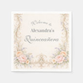 Blush Peach Baroque Quinceañera Servet (Voorkant)
