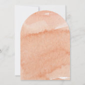 Blush Peach Beach Waterverf Shell Flower Wedding Kaart (Achterkant)