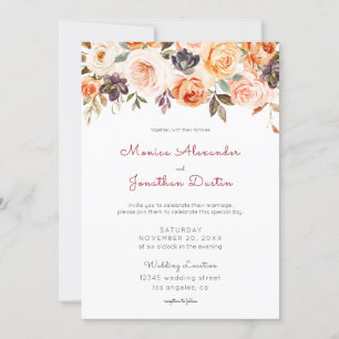 Blush & Peach Bloemen Kaart