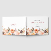 Blush & Peach Bloemen Rustiek Gastenboek (Volledig)