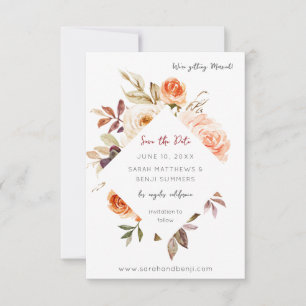 Blush & Peach Bloemen Rustiek Save The Date
