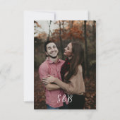 Blush & Peach Bloemen Rustiek & Verticaal Foto Save The Date (Achterkant)