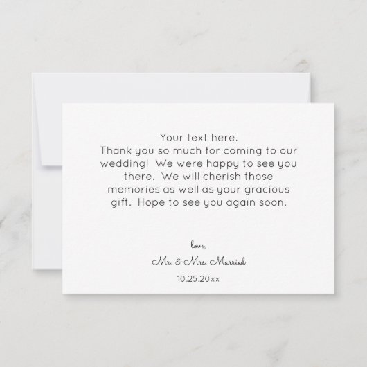 Blush & Peach Bloemen w / Tekst Bedankkaart (Achterkant)