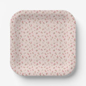 Blush & Peach Bloemenpapier Bord (Voorkant)