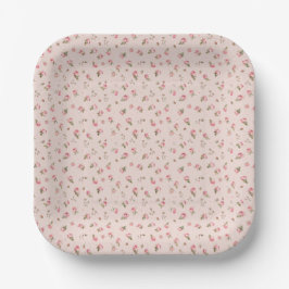 Blush & Peach Bloemenpapier Bord