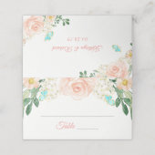 Blush Peach Blossom Flowers Weduwgoedkaart Plaatskaartje (Buitenkant ongevouwen)