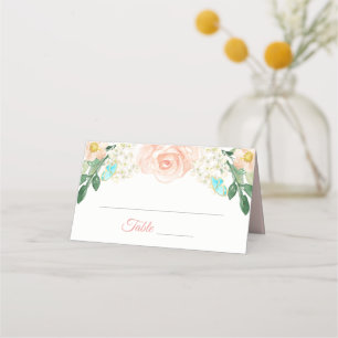 Blush Peach Blossom Flowers Weduwgoedkaart Plaatskaartje