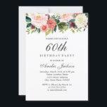 Blush Peach botanische flora 60th Birthday Kaart<br><div class="desc">griepvaccinaties in de Little Bayleigh Store.</div>