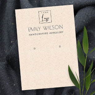 BLUSH PEACH CECAMIC TEXTURE EARRING LOGO VISITEKAARTJE