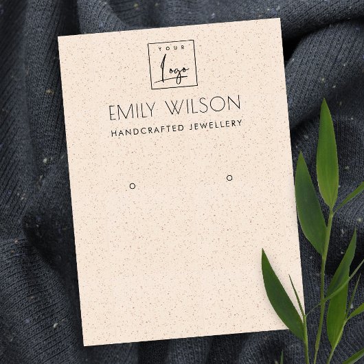 BLUSH PEACH CECAMIC TEXTURE EARRING LOGO VISITEKAARTJE