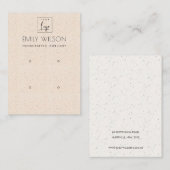 BLUSH PEACH CERAMIC TEXTURE 2 EARRING DISPLAY LOGO VISITEKAARTJE (Voorkant / Achterkant)