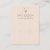 BLUSH PEACH CERAMIC TEXTURE 3 EARRING DISPLAY LOGO VISITEKAARTJE (Voorkant)