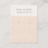 BLUSH PEACH CERAMIC TEXTURE EARRING DISPLAY LOGO VISITEKAARTJE (Voorkant)