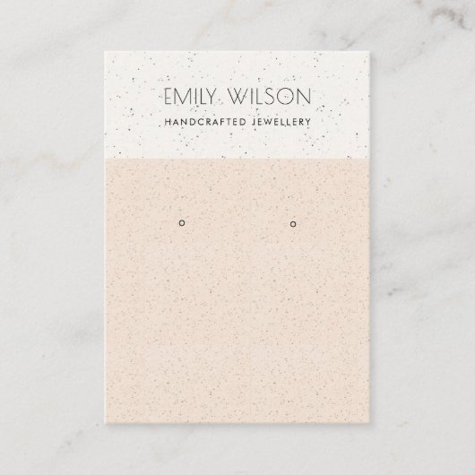 BLUSH PEACH CERAMIC TEXTURE EARRING DISPLAY LOGO VISITEKAARTJE (Voorkant)