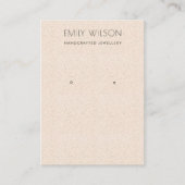 BLUSH PEACH CERAMIC TEXTURE EARRING DISPLAY LOGO VISITEKAARTJE (Voorkant)